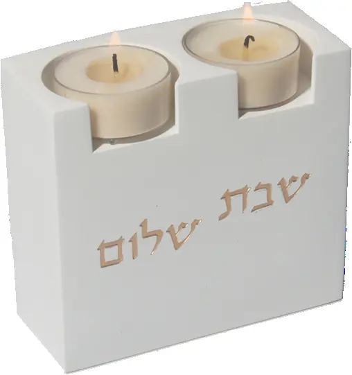 פמוטים מודרניים בלוק בטון גבוה - דגם ";להבה"; צבע אפור בהיר