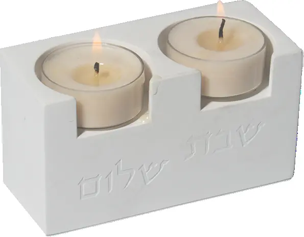 פמוטים מודרניים בלוק בטון נמוך - צבע שחור לבן