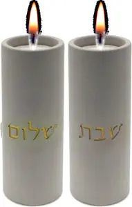 פמוטים מודרניים לשבת מבטון מעוצב - דגם "קודש"