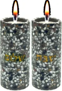 פמוטים מודרניים לשבת מבטון מעוצב - דגם "קודש"