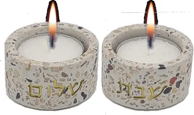 פמוטים מודרניים נמוכים לשבת מבטון מעוצב - דגם "קודש"