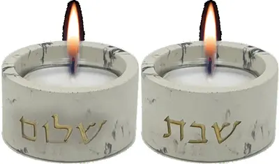 פמוטים מודרניים נמוכים לשבת מבטון מעוצב - דגם "קודש"