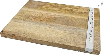 מגש חלה עץ מנגו בשילוב בטון - דגם "הארץ"