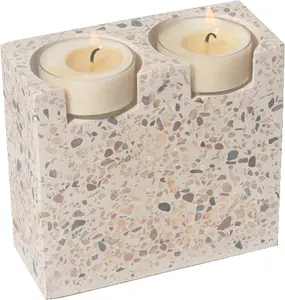 פמוטים מודרניים בלוק בטון גבוה - שיש מקושקש