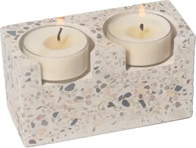 פמוטים מודרניים בלוק בטון נמוך - צבע שיש מקושקש