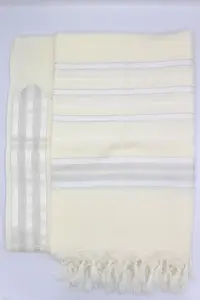 טלית צמר תשבץ פרימיום - דגם "הדר" בצבע כסוף מידה 60